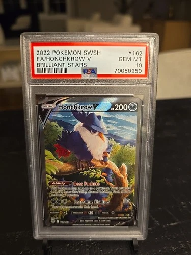 2022 Pokemon Sword & Shield Brilliant Stars #162 FA/Honchkrow V PSA 10
