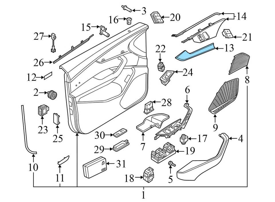 2017-2024 AUDI A4 QUATTRO - Painel frontal direito PORTA ACABAMENTO 8W0867410P - Imagem 4 de 4