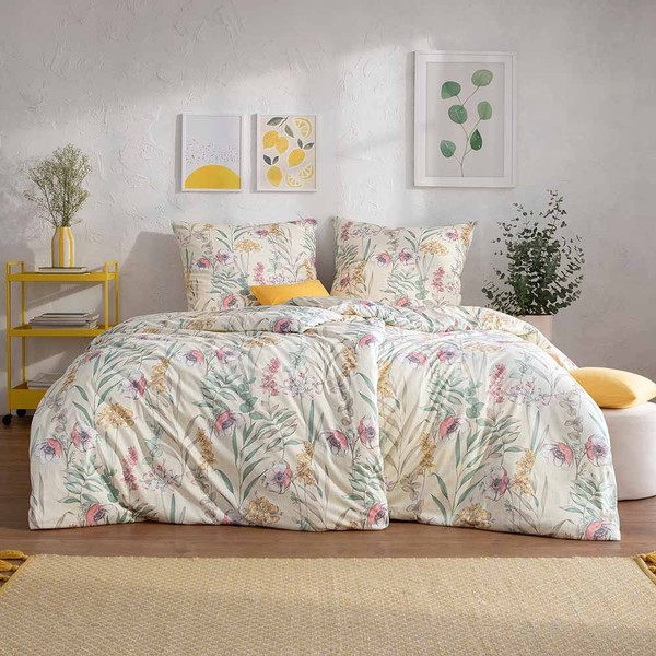 Estella Mako Jersey BettwäSche 135X200 Lyra Natur Wiesenblumen GräSer 6617-230-image