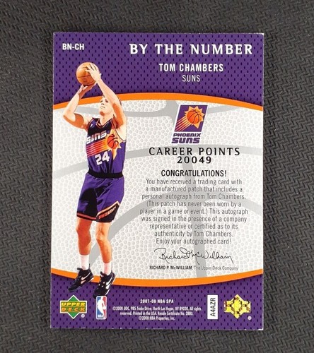 2007-08 SP Authentic By The Numbers Tom Chambers Patch Auto Phoenix Suns. /75 - Picture 3 of 3