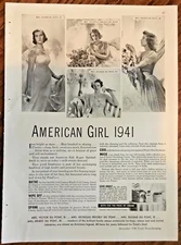 Pond’s cream American Girl illus 1941 ad orig vintage 1940s retro art print 