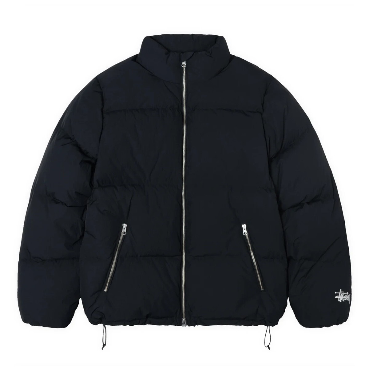 STUSSY Men's Black Nylon Down Puffer Jacket Size XL 115711 STUSSY Men's Black Nylon Down Puffer Jacket Size XL 115711