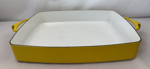 Vintage Dansk Kobenstyle Yellow Enamel 13" x 10" Lasagna Casserole Baking Pan