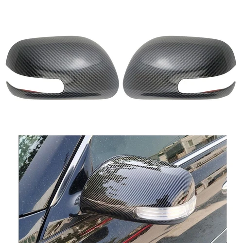 Carbon Fiber Mirror Cover Trim For 07-12 Toyota Belta Yaris 2pcs Vios Sedan