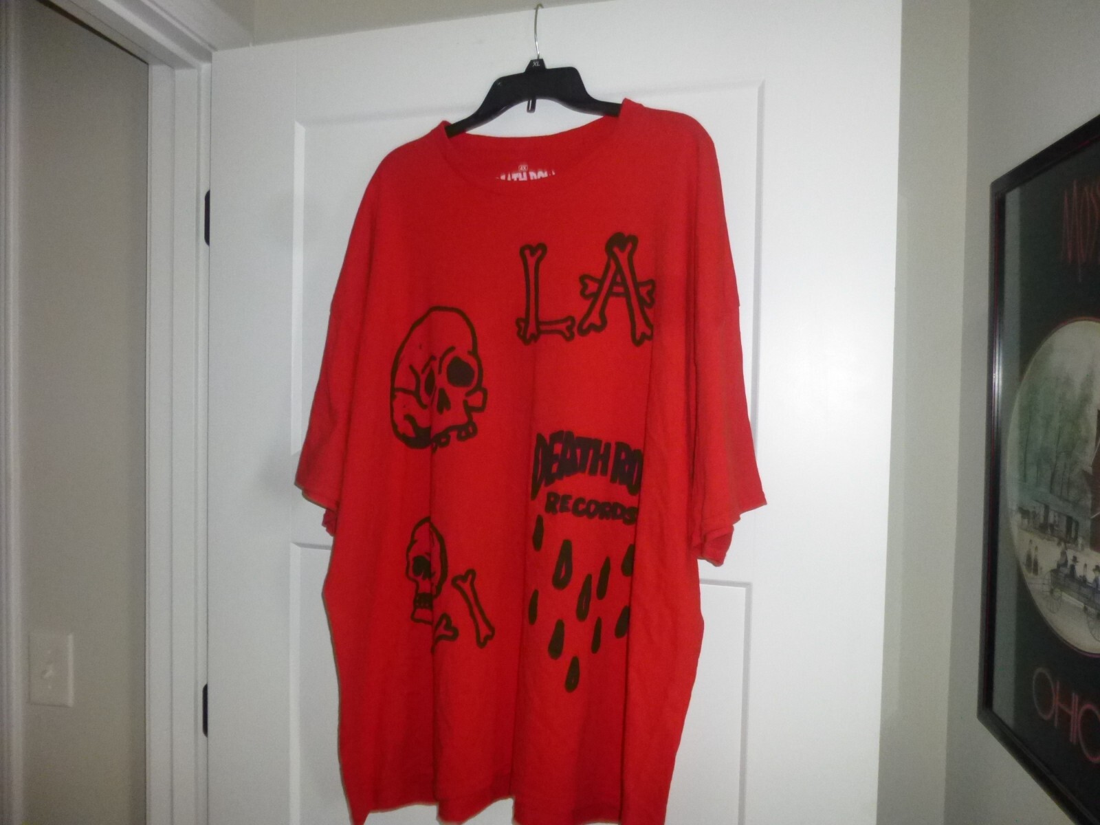 FILA T shirt Los Angeles Death Row Record taglia 4X rosso e nero design rap hip hop