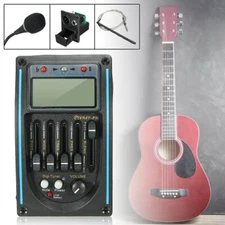 5-Band Acoustic Guitar Preamp EQ Equalizer Piezo Pickup Amplifier LCD Tuner+MIC