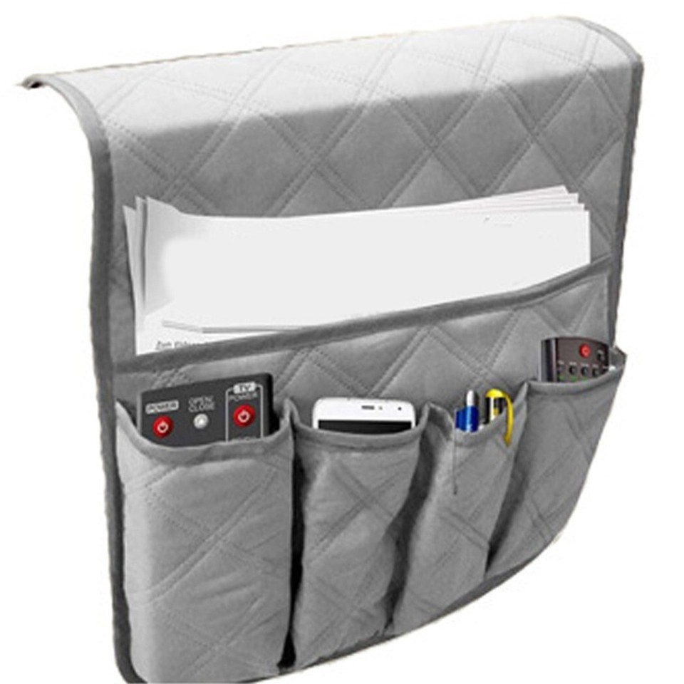 5 Pocket Sofa Chair Armrest Organizer Tray Storage Holder Pouch