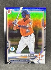 Freudis Nova 2021 Bowman 1st Edition BLACK FOIL #d /10 Astros Dominican Prospect