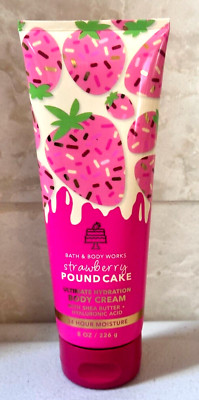 Bath & Body Works STRAWBERRY POUND CAKE FRAGRANCE  BODY CREAM 8 OZ NEW 2024