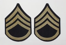 Army Chevron 2086: Staff Sergeant, pair - WWII era, woven on twill