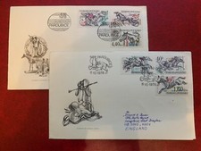 CZECHOSLOVAKIA 1978 FDC x 2 HORSE RACING STEEPLECHASE SULKY RACE WINNING POST