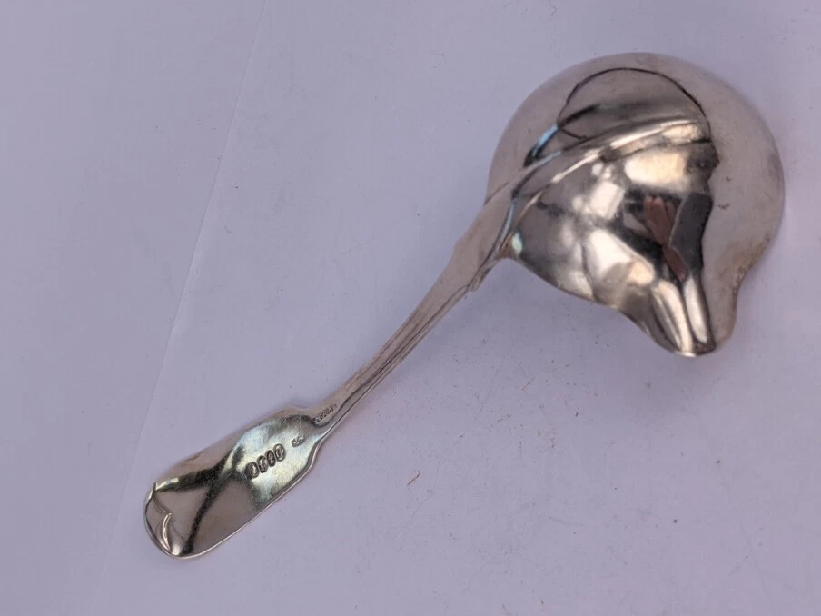 1824 Dublin Irish silver sauce ladle by William Cummins marked Mooney