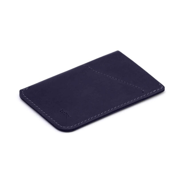 New Bellroy Leather Card Sleeve Wallet Navy Blue Brown UK SELLER slimmest Style