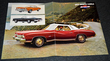 1973 Chevy Monte Carlo Original Dealer Order Foldout Poster Vintage Print Ad 70