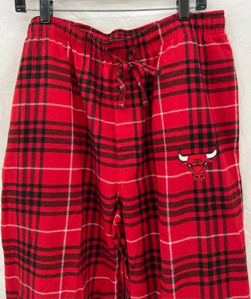 NUEVO Pantalones de pijama de franela a cuadros rojos deportivos NBA Bulls NBA Concepts para hombre L Foto 3 de 4