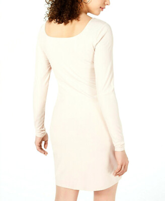 what material is bodycon dress Girl Juniors' Pink Peach Ribbed Notched Size S, M $49 Size:5 ½ E Womens Seaside Vacation Style sheer corset bodice gown Off-White Bow Tie Mini