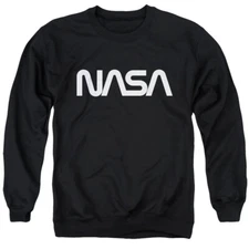 NASA Sweatshirt White Worm Logo Black Pullover
