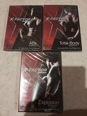 LOT OF 3 X-FACTOR BY WEIDER WORKOUT Total Body/Explosion/Abs DVD NEW/SEALED