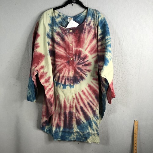 Rainbow Tie Dye Frock Womens Ones Size Ethnic Lagelook Hippie Tribal Tunic NEW