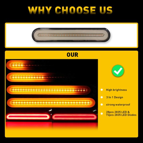 Red/White/Amber LED ID Bar Light Truck Boat Trailer Marker Clearance Light ABS Y - Picture 42 of 42