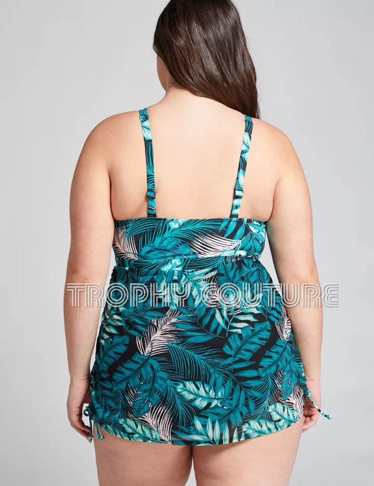LANE BRYANT CACIQUE DESIERTO PALMAS MALLA SIN ALAMBRE SUJETADOR TRAJE DE BAÑO VESTIDO DE BAÑO TALLA 14 Foto 2 de 3