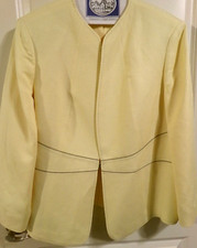 TAHARI - ARTHUR S. LEVINE YELLOW LINEN BLEND BLAZER - See Description for Size