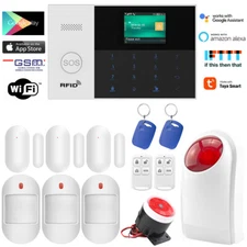 O08 WiFi Cloud APP GSM SMS Wireless Tuya Home Security Alarm System+Strobe Light