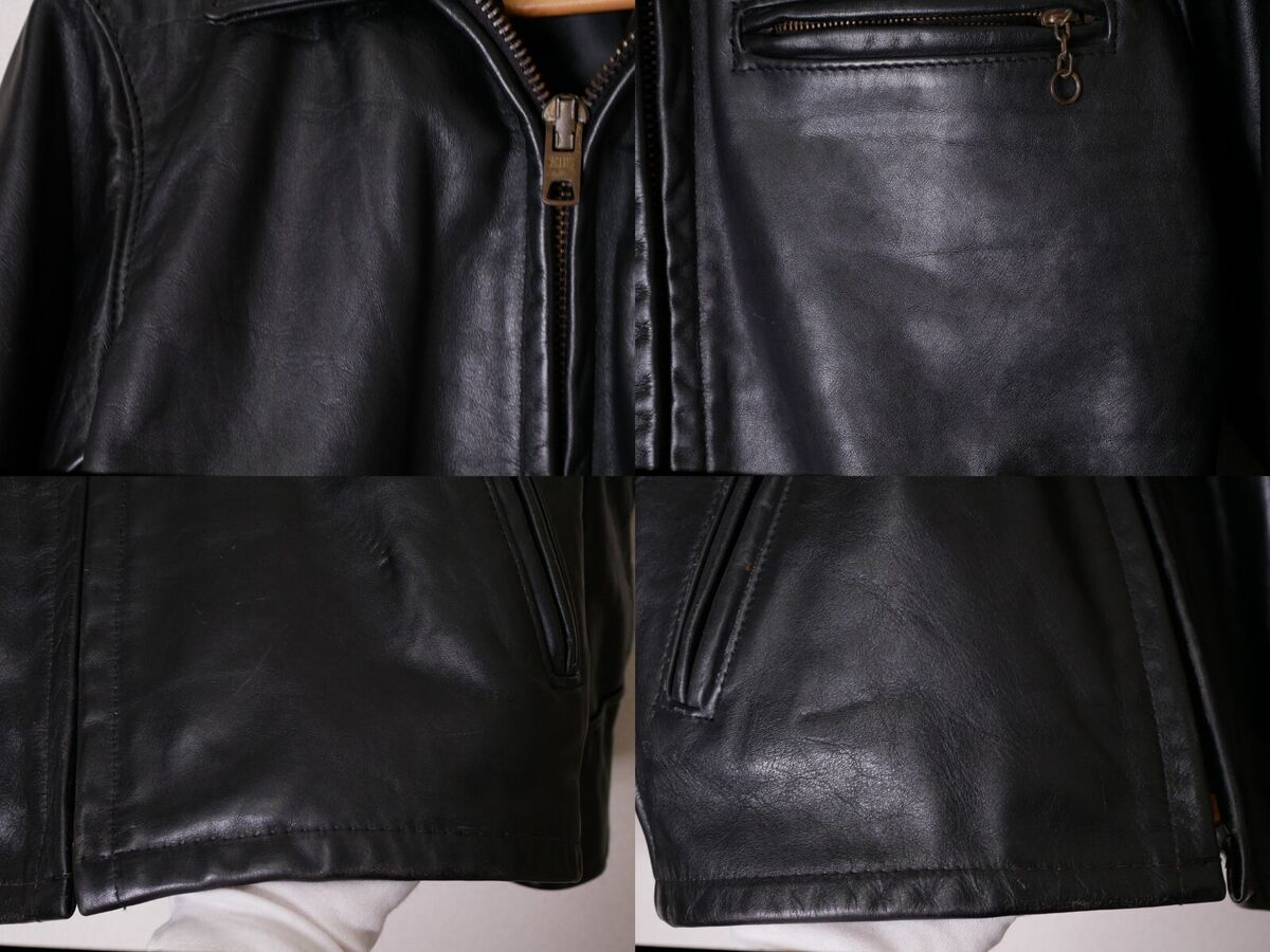 Schott Men's Leather Jacket Black size 34 BNDL 007 AT101 Schott Men's Leather Jacket Black size 34 BNDL 007 AT101