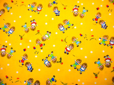 30s Reproduction Fabric By Half-Yard Raggedy Ann Andy on Yellow Premium Cotton