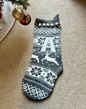Matalan Knitted Christmas Stocking Letter/Initial A