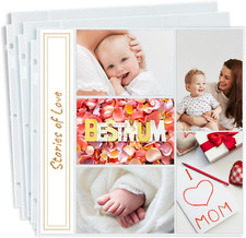 Photo Album Refill Pages 12X12 4X6 Mixed Layout , 100 Pack Holds 1000 Pictures,