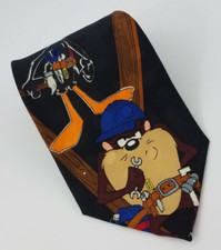 Looney Tunes Mania Silk Tie Multi Color Bugs Bunny Daffy Duck Taz 58.5 x 3.7/8
