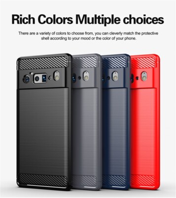Google Pixel 6 / 6 Pro Shockproof Carbon Fiber Soft Rugged TPU Case Cover