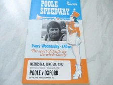 Poole v Oxford - British League 1 Speedway Programme 06/06/1973