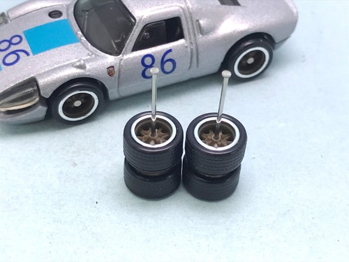 Ruedas de goma Porsche medianas R097 Hotwheels 1/64 Real Riders # BBS marrón 10 mm - Imagen 3 de 7