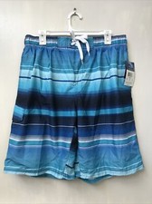 Kanu Surf Horizon Men  s Size XL Blue Striped Board Shorts Swim Trunks NWT