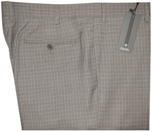345-NEW-ZANELLA-ITALY-NORDSTROM-DEVON-TAN-BROWN-HOUNDSTOOTH-PLAID-130-PANTS-42
