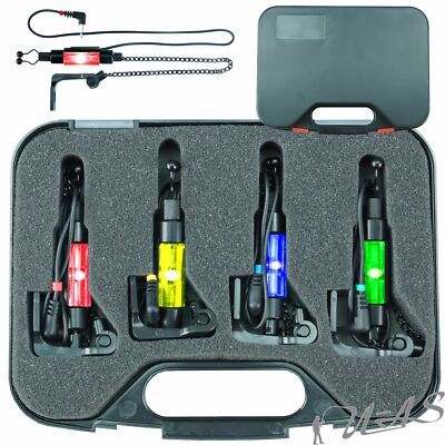 Delta Fishing Set 4 Led Swing Bissanzeiger im Koffer Bite Indicator Hänger Kette