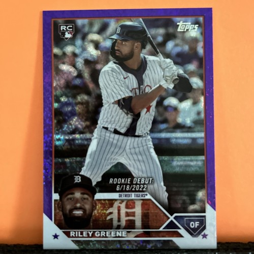 2023 Topps Chrome Update #USC128 RILEY GREENE Rookie Debut Purple Foil /799 RC - Picture 4 of 19