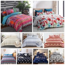 Indian Striped Boho Duvet Cover Bedding Set Single Double King Size Pillow Cases
