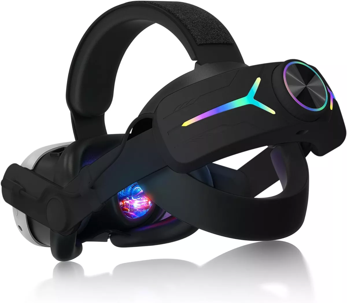 LED RGB Adjustable VR Headset Strap Bundle for Meta Quest 3 w/Battery  8000mAh