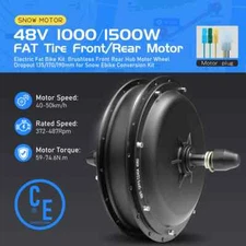 48V 1000W 1500W 20 24 26in Snow Electric Bike Fat Brushless Rear Wheel Hub Motor