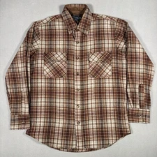 Vintage 70s JCPenney Wool Flannel Men’s Medium Red The Men’s Shop Western Work