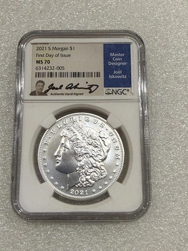 2021 S MORGAN SILVER DOLLAR NGC MS70 FIRST DAY ISSUE ~ ISKOWITZ SIG. ~ PRISTINE