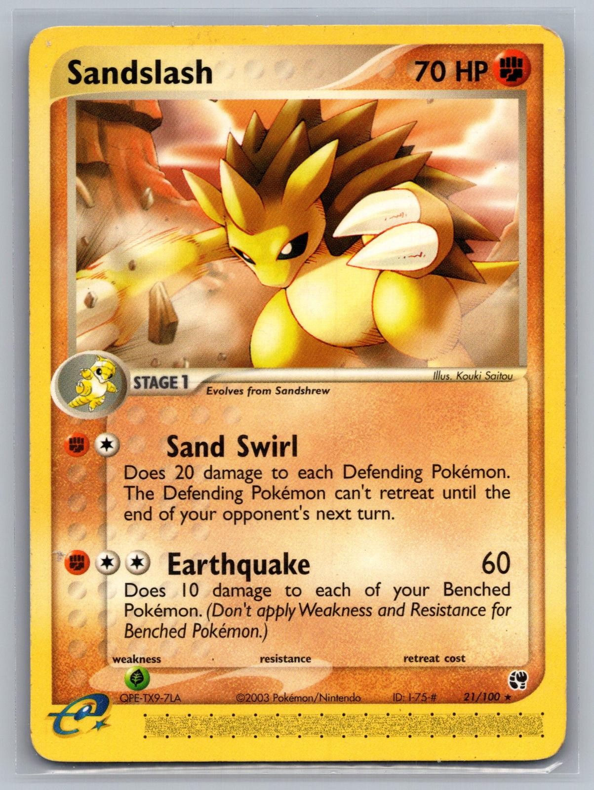 Sandslash 21/100 Rare Sandstorm NM