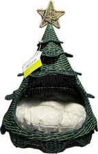 Jingles  Joy Christmas Tree-shaped Dog/Cat Cave Bed For Small Pet w/Cozy Pillow