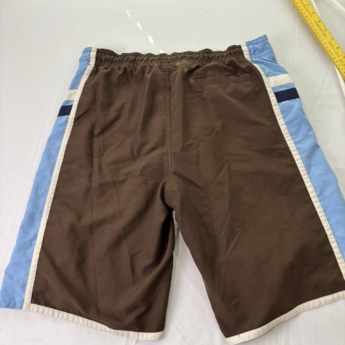 Red Camel Swim Trunks Mens M Brown W Blue Board Shorts Coastal - Picture 2 of 7