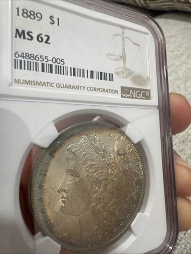 1889 Morgan Silver Dollars $1  NGC Ms62 Toned Toner Great Eye Appeal