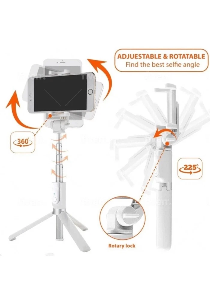 BW-BS3 bluetooth Remote Tripod Selfie Stick White - Image 2 of 4