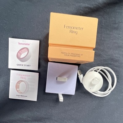 (Used) Femometer Ring Fertility Tracker FM-IRS-101 White with Charger & Manuals